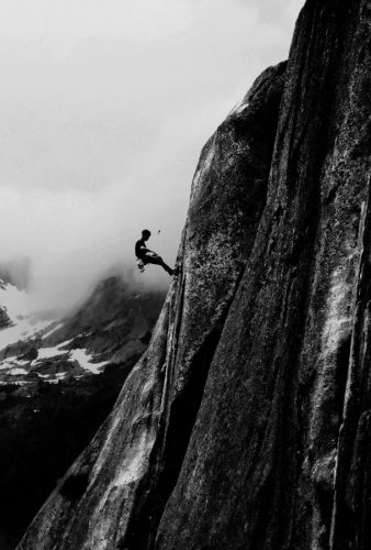 Mountain Climber in B&W