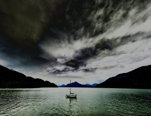 Moored Yacht at Sunset