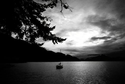 Lone Yacht at Mooring