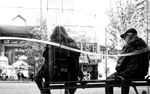 Old Guys at Bus Stop